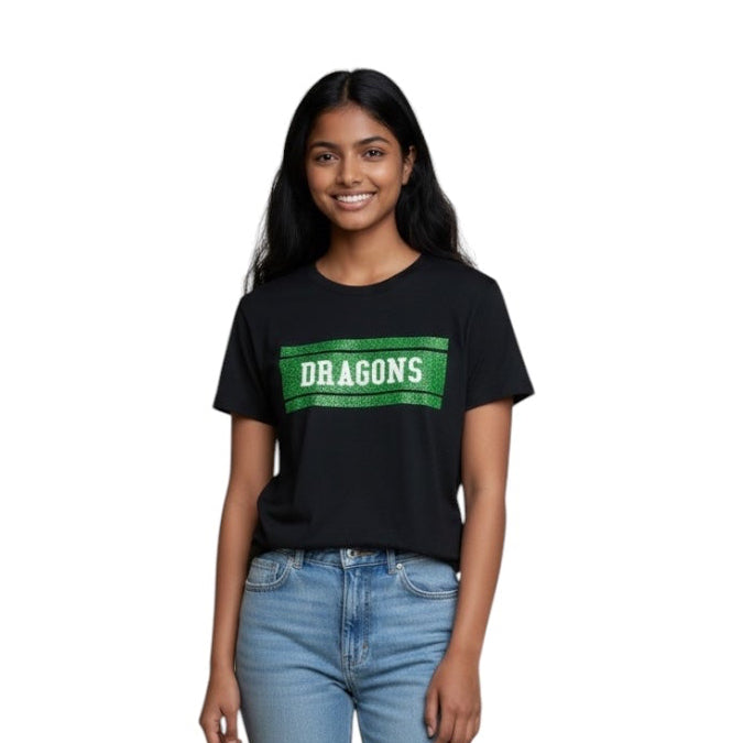 Black Tee with Green Dragons Box
